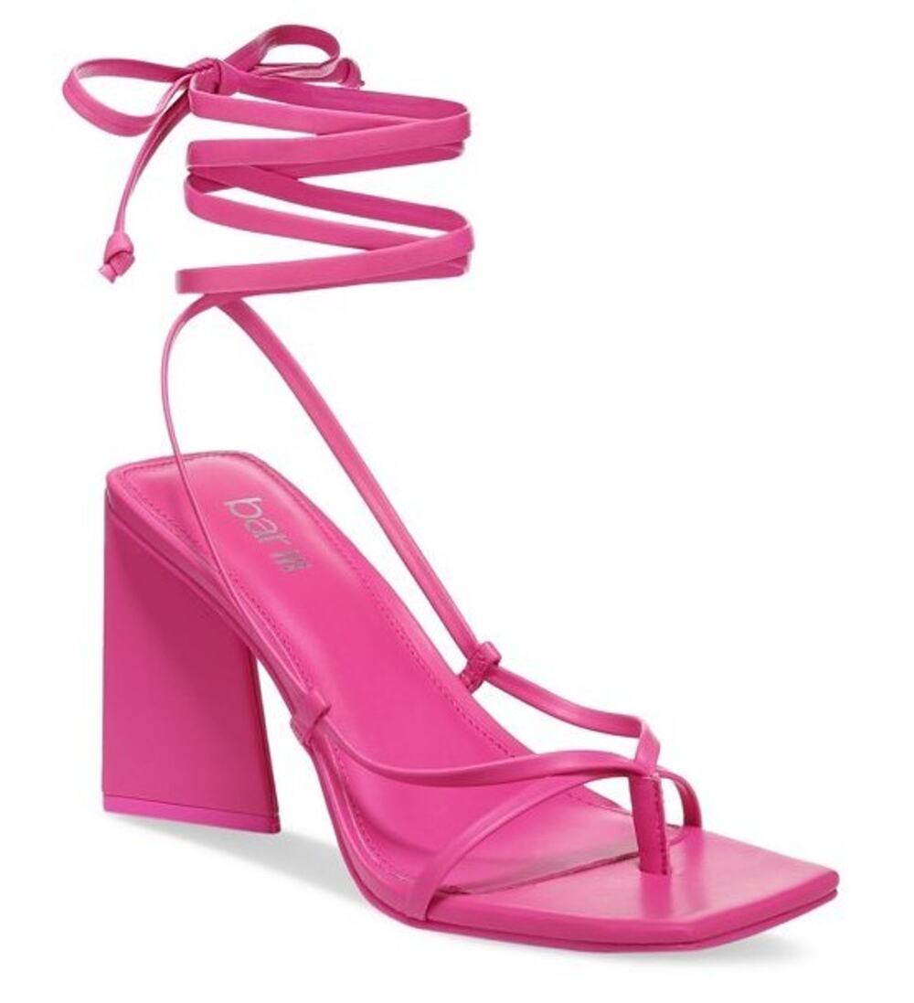 Bar III Women's Auroraa Lace-Up Dress Sandals Pink Smooth Size 7.5M